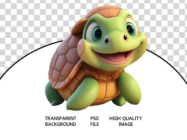Psd cute baby turtle 3d-render-modell