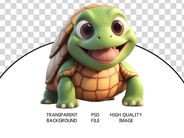 PSD psd cute baby turtle 3d-render-modell