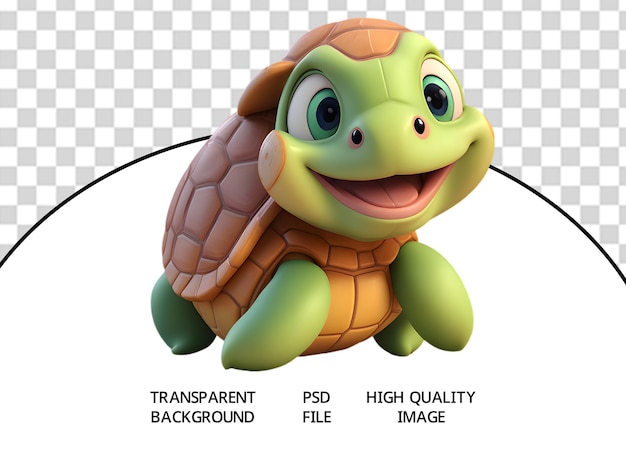 PSD psd cute baby turtle modelo de renderização 3d