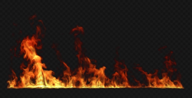 PSD Cutout realista fuego llamas quemado alineado en fondos transparentes renderizado en 3D