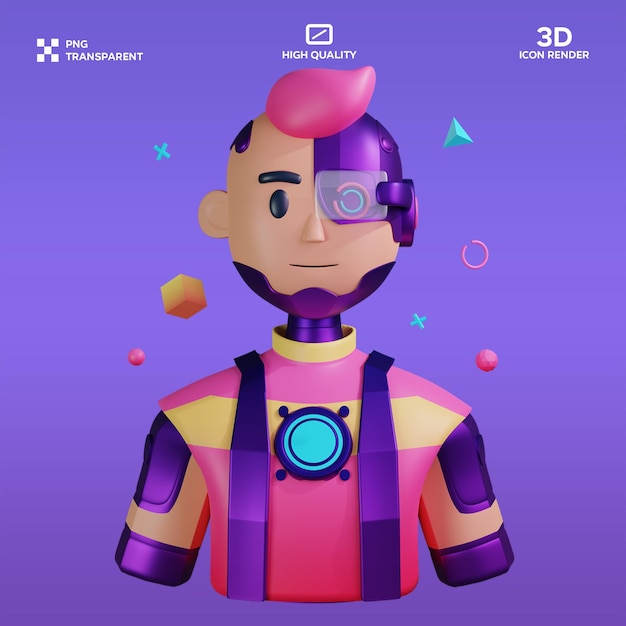 PSD Cyborg 3D-Illustration