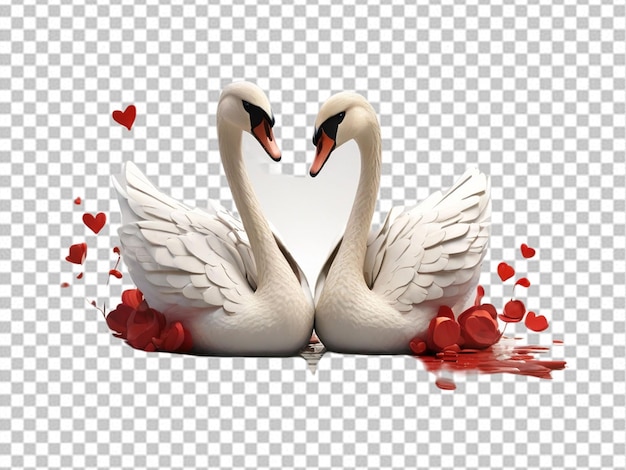 PSD psd d'un cygne d'amour en 3d