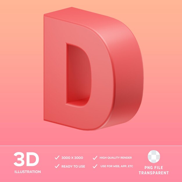 PSD d Alphabet 3D-Bildgebung