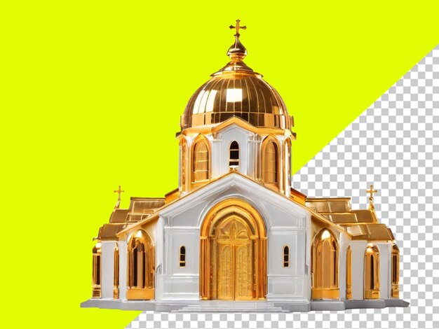 PSD psd da igreja dourada em fundo transparente