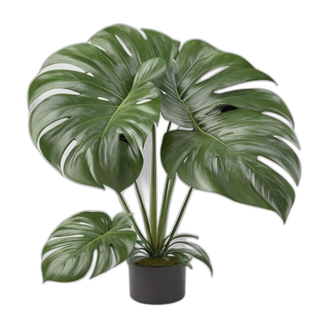 PSD psd da planta de monstera em fundo branco