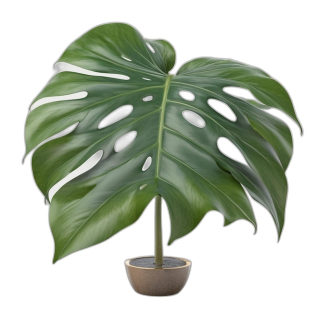 PSD psd da planta de monstera em fundo branco