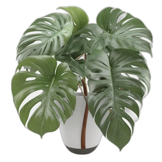 PSD psd da planta de monstera em fundo branco