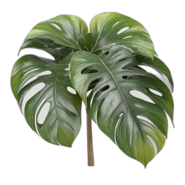 Psd da planta de monstera em fundo branco