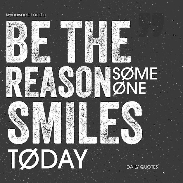 PSD Daily Motivation Citas Diseño de tipografía para redes sociales y plantilla de publicaciones de Instagram