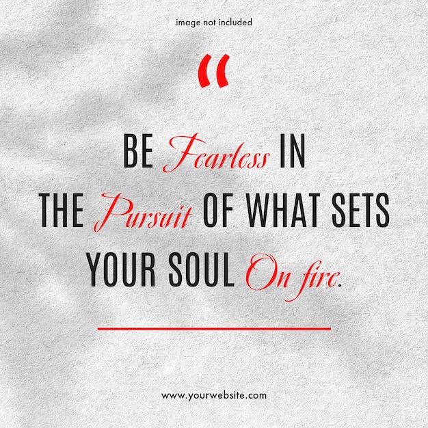 PSD Daily Motivation Quotes Design de texto para mídias sociais e modelo de postagem do Instagram
