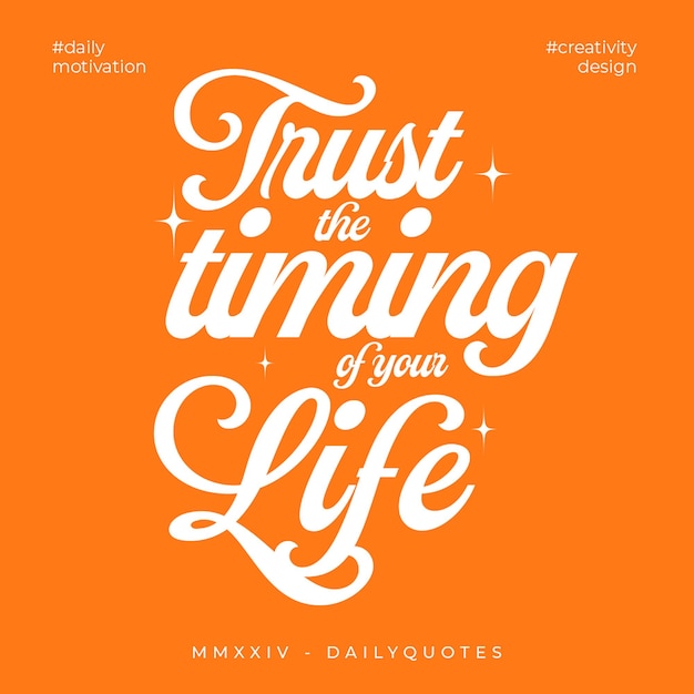 PSD Daily Motivational Quotes Design de tipografia para mídias sociais e modelo de postagem do Instagram
