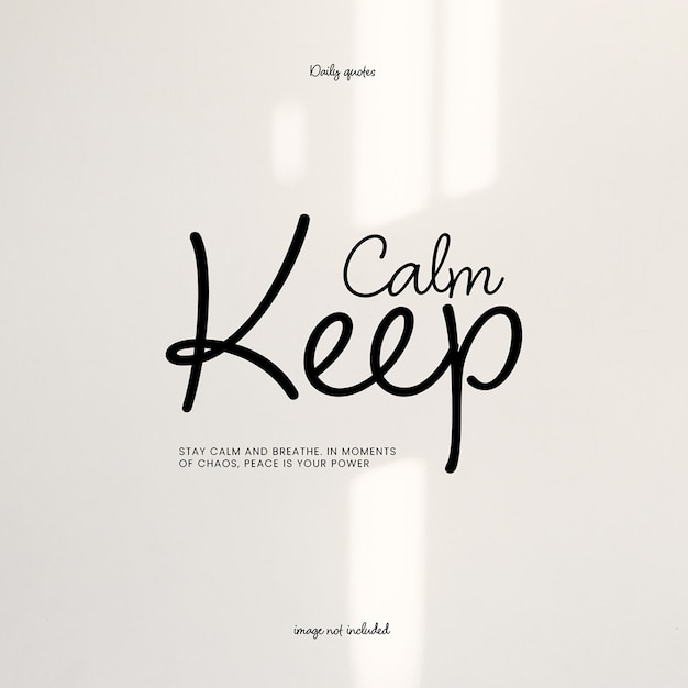 PSD Daily Motivational Quotes Kalligraphie-Design für soziale Medien und Instagram-Post-Vorlage
