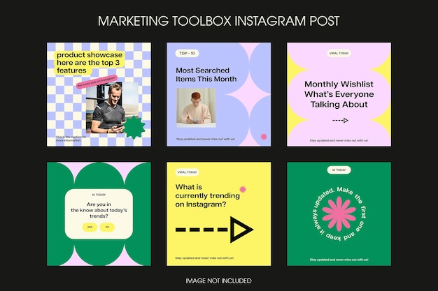 PSD Das Bündel der Marketing-Toolbox Instagram-Pack-Design für Social-Media-Post-Vorlage