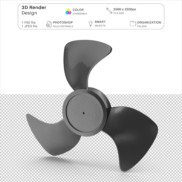 PSD psd-datei für die 3d-modellierung von ventilatorblättern