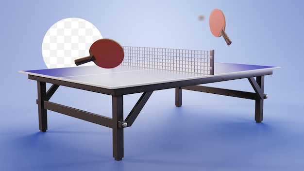 PSD-Datei-Illustration des Tischtennisspiels 3D-Symbol