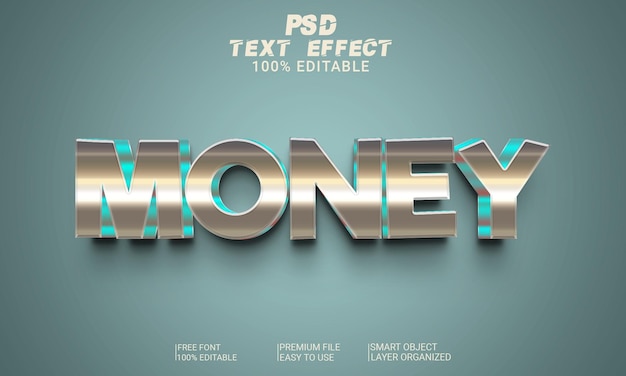 Psd-datei mit geld-3d-texteffekt