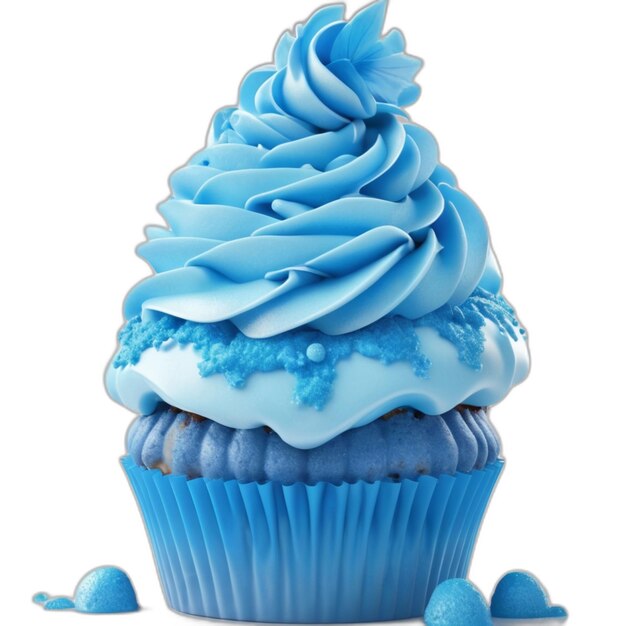 PSD psd de bolo de gelo azul sobre um fundo branco