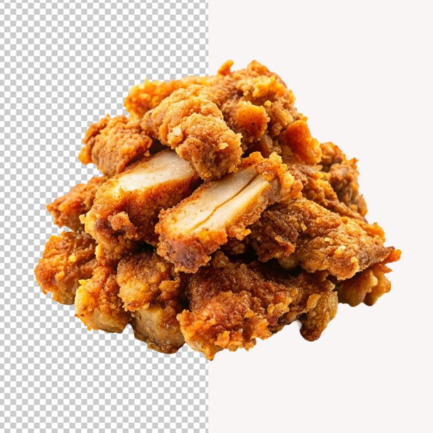 PSD psd de carne de porco frita e crocante em fundo transparente