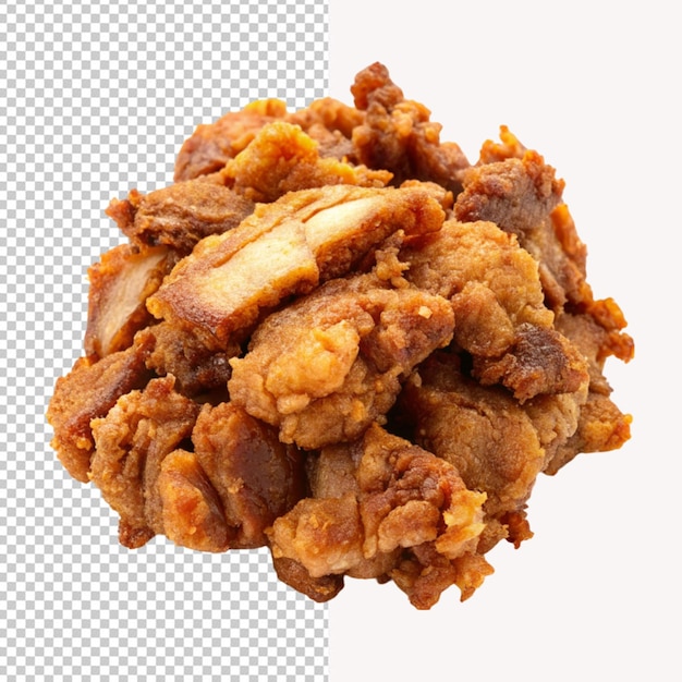 PSD psd de carne de porco frita e crocante em fundo transparente