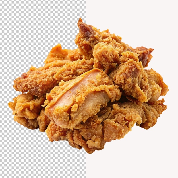 PSD psd de carne de porco frita e crocante em fundo transparente