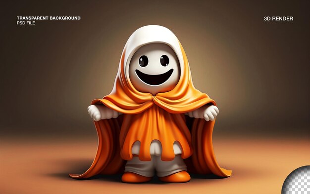 Psd de design de personagem de halloween renderizado em 3d