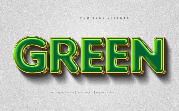 PSD de efeito de texto editável verde