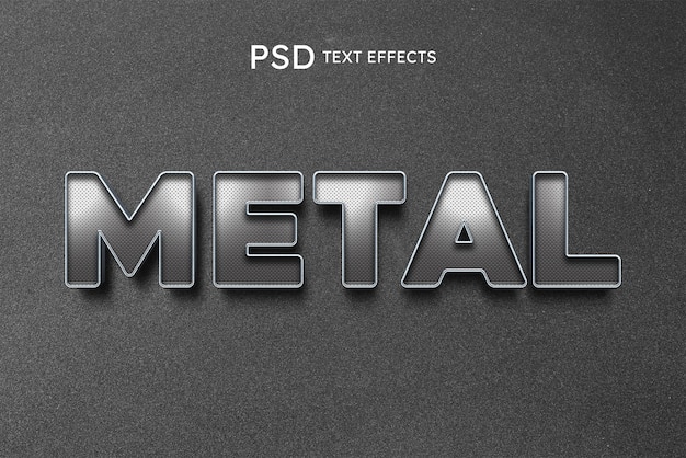 PSD psd de efeitos de texto de metal