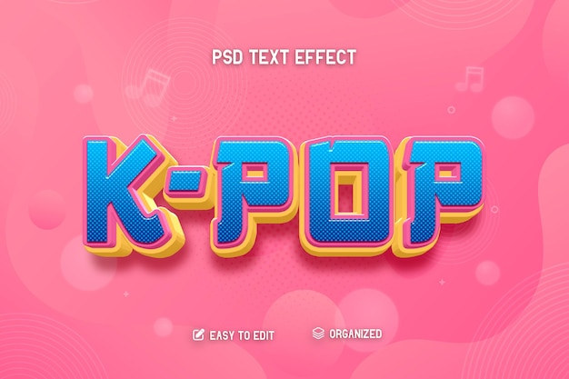 PSD de efeitos de texto K-Pop
