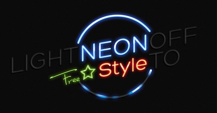 PSD psd de estilo de texto de néon