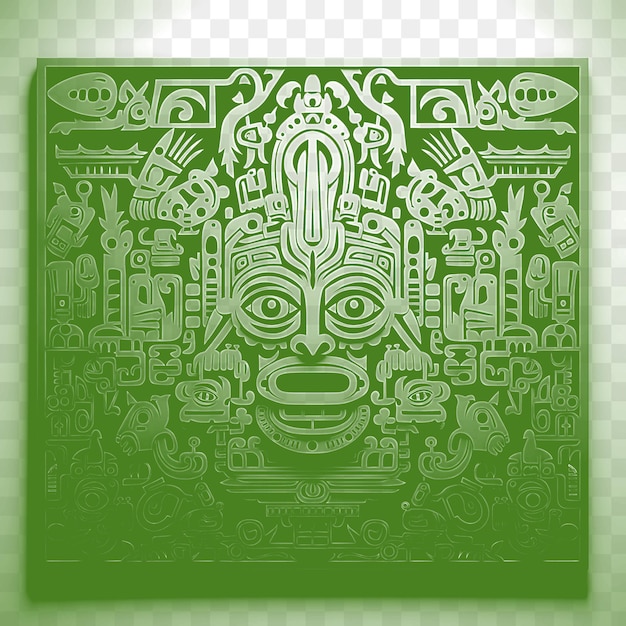 PSD psd de tribual mask frame com motivos de máscara tribal e t-shirt simbólico cultural tattoo art outline ink