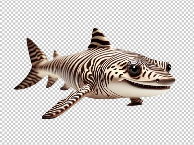 PSD psd de um 3d bonito tubarão-zebra em fundo transparente