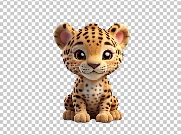 Psd de um bebê de desenho animado 3d jaguar