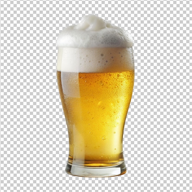 PSD psd de um copo refrescante de cerveja sobre um fundo transparente