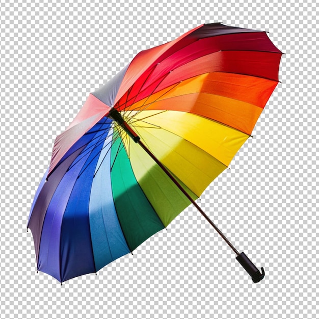 Psd de um guarda-chuva colorido em fundo transparente