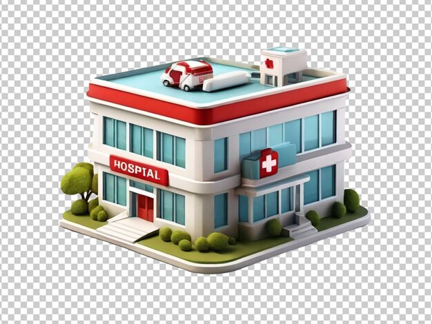 PSD psd de um ícone de hospital 3d em fundo transparente