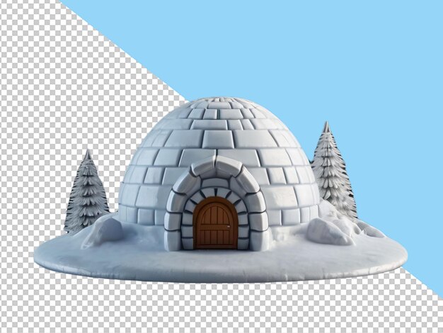 Psd de um iglu em fundo transparente