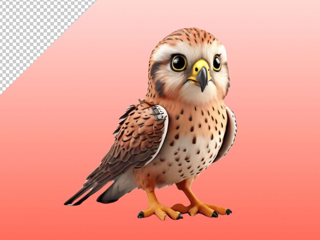 PSD psd de um kestrel em fundo transparente