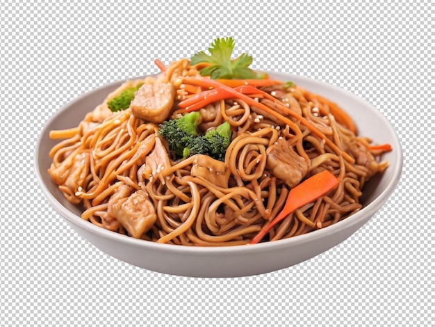 Psd de um lo mein em fundo transparente