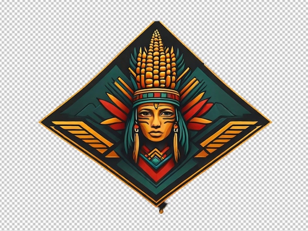 PSD psd de um logotipo azteca minimalista de milho
