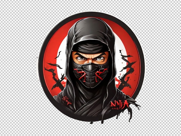 PSD psd de um logotipo de ninja em fundo transparente