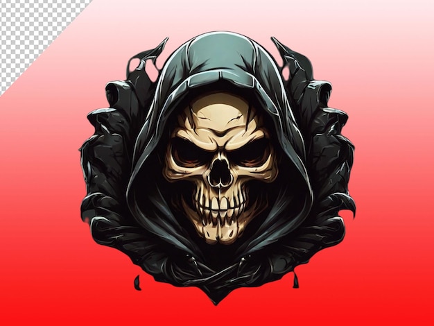 PSD psd de um melhor crânio de pirata logotipo de mascote logotipo de jogo em fundo transparente