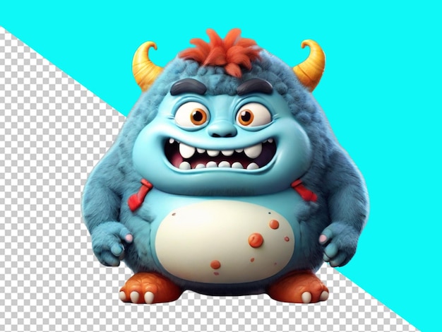 PSD psd de um monstro engraçado e bonito em 3d