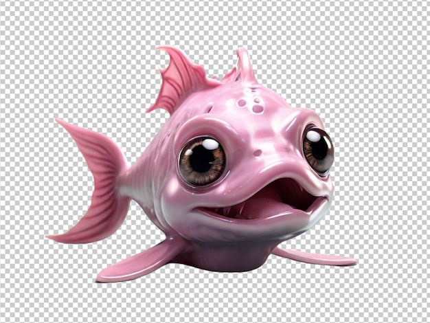 PSD psd de um peixe de bruxa bonito em 3d em fundo transparente