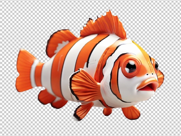 PSD psd de um peixe palhaço 3d mais bonito de todos os tempos em fundo transparente