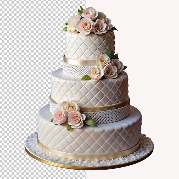 PSD psd de um saboroso bolo de fondue de casamento em fundo transparente