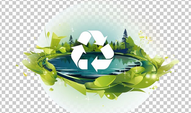 PSD psd de um símbolo de reciclagem em fundo transparente