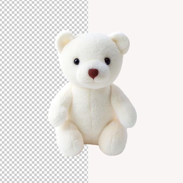 PSD psd de um urso de brinquedo branco em fundo transparente