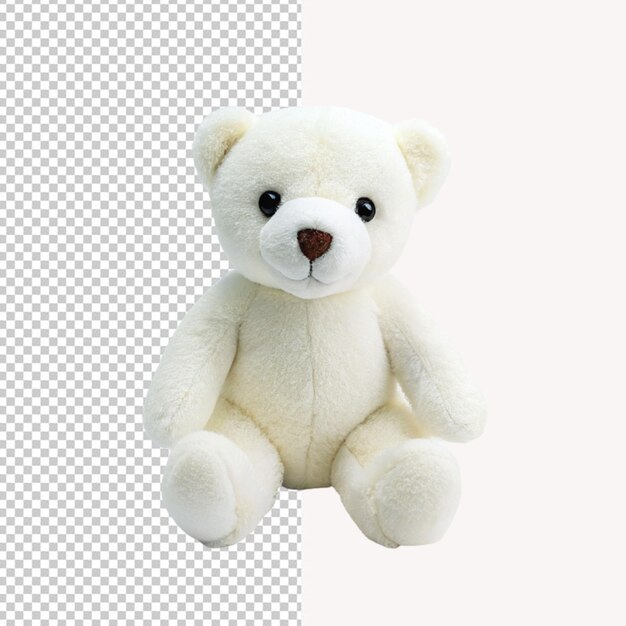 PSD psd de um urso de brinquedo branco em fundo transparente