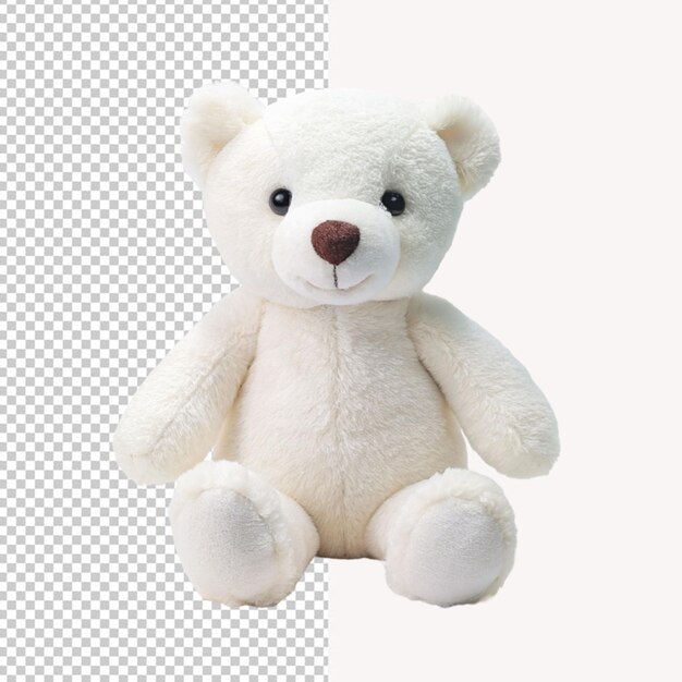 PSD psd de um urso de brinquedo branco em fundo transparente