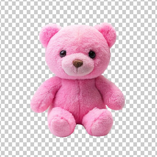 PSD psd de um urso de brinquedo rosa em fundo transparente